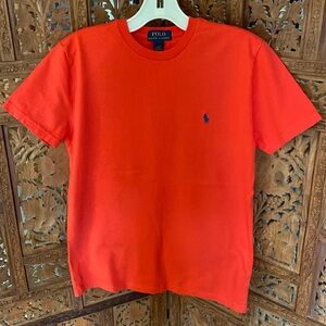 Polo Ralph Lauren Boys L 14/16 Orange Red Crew Neck T-shirt